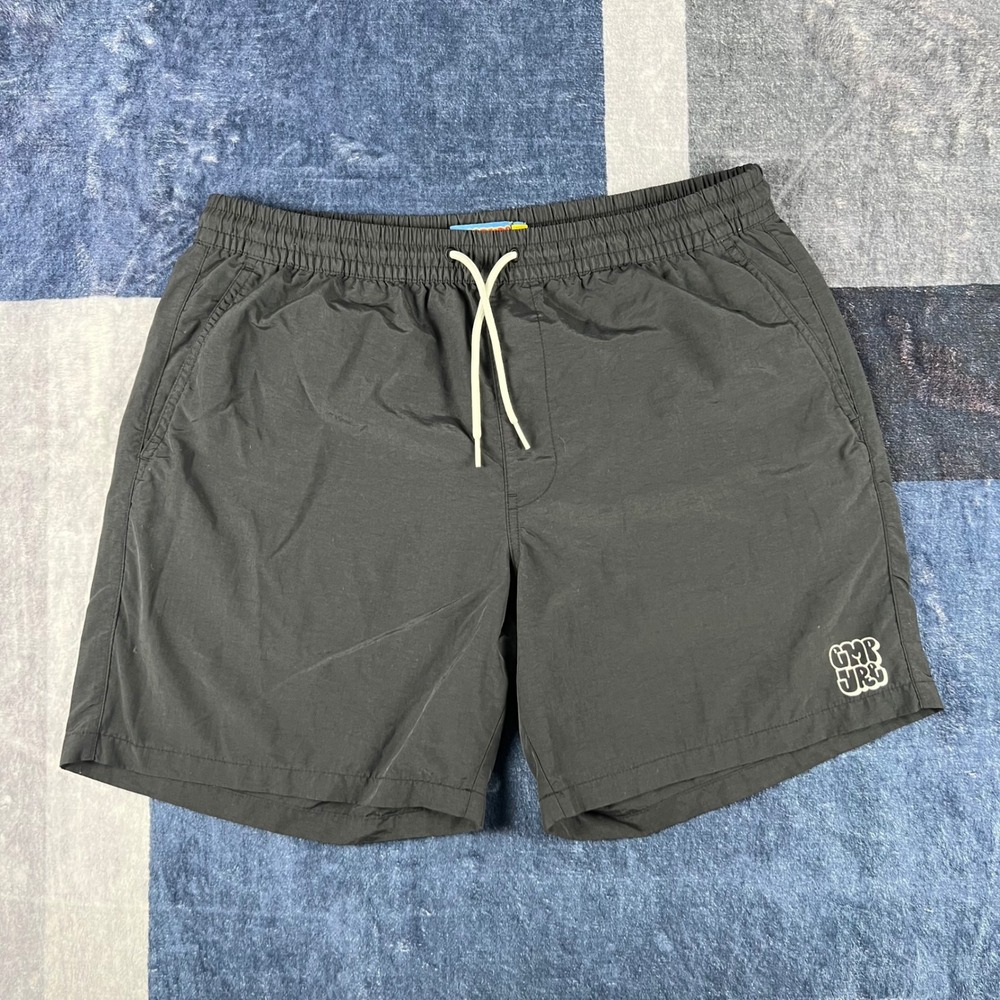 Empyre Mens Black Nylon Shorts Size Medium Elastic Waist Streetwear Athletic